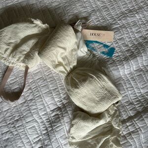 House of CB Textured Ivory Bikini Top